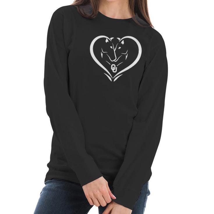 Oklahoma Sooners Horse Heart Apparel Women Long Sleeve Tshirt