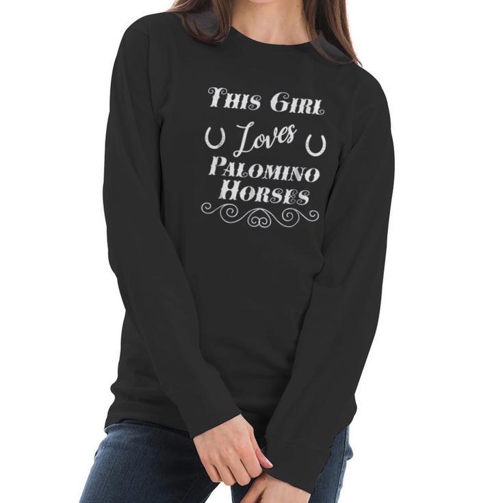 Palomino Horse Lover Equestrian Gift Women Long Sleeve Tshirt