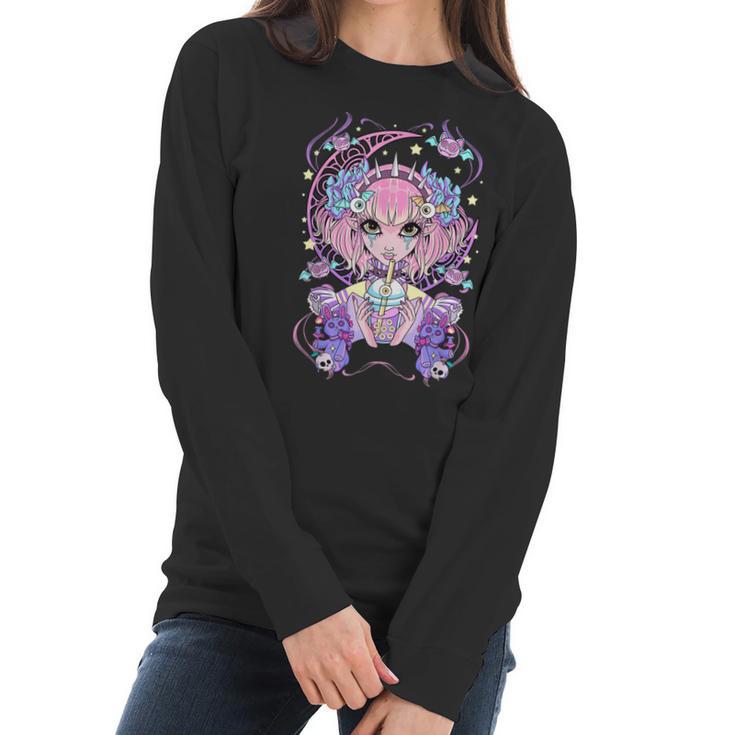 Pastel Goth Anime Girl  Men Women T-Shirt Graphic Print Casual Unisex Tee Women Long Sleeve Tshirt