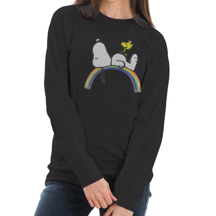 Peanuts Snoopy Rainbow Lgbt World Pride Shirt Women Long Sleeve Tshirt