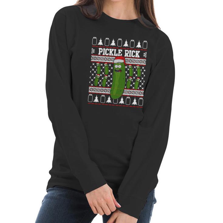 Pickle Rick Christmas Women Long Sleeve Tshirt