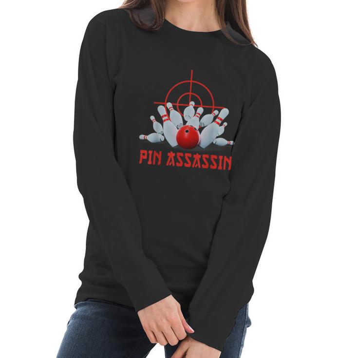 Pin Assassin Funny Bowling Women Long Sleeve Tshirt