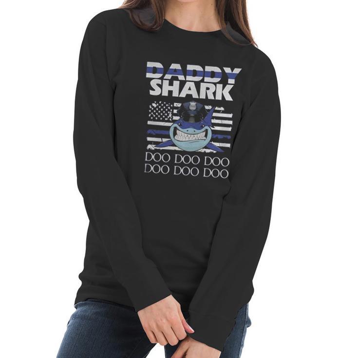 Police Daddy Shark Lovers Best Christmas Gifts For Dad Women Long Sleeve Tshirt