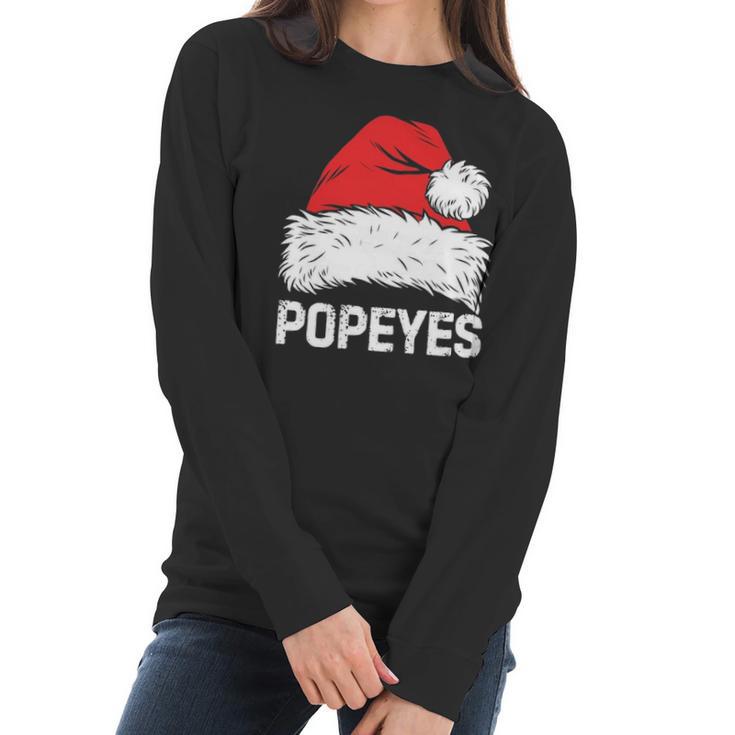 Popeyes Santa Christmas Family Xmas Gifts Women Long Sleeve Tshirt