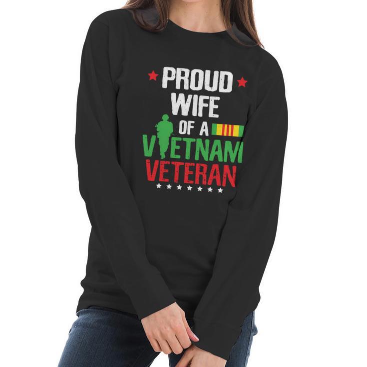 Proud Wife Vietnam Veteran Gift Veterans Day War Gift Graphic Design Printed Casual Daily Basic Women Long Sleeve Tshirt