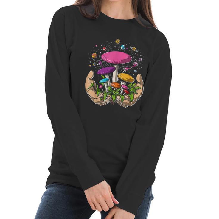 Psychedelic Magic Mushrooms Psilocybin Fungi Hippie Women Long Sleeve Tshirt