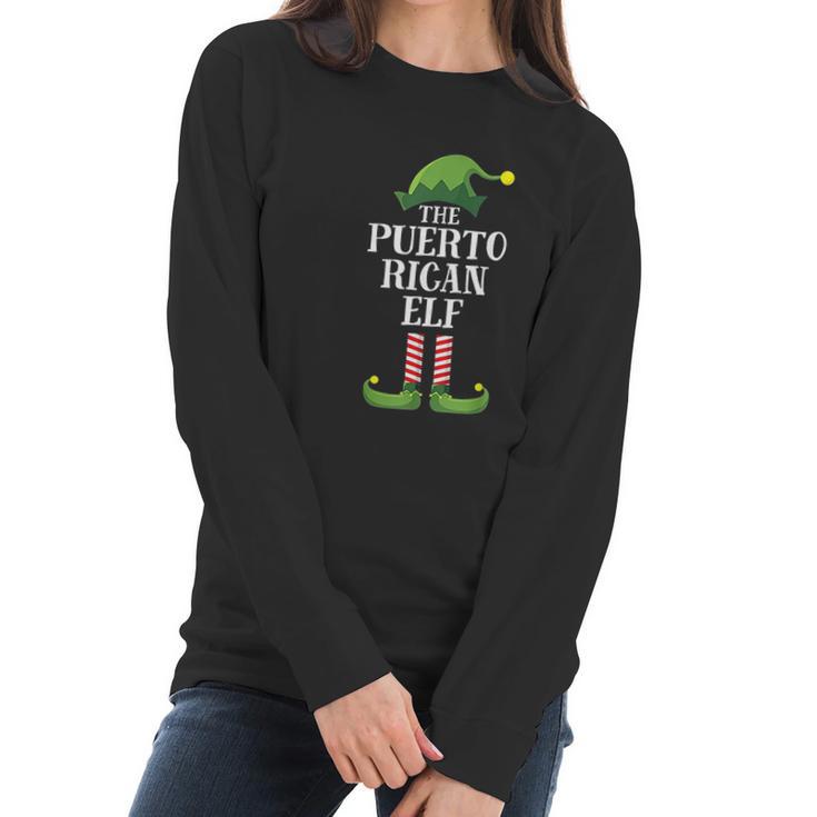 Puerto Rican Elf Family Group Christmas Party Women Long Sleeve Tshirt