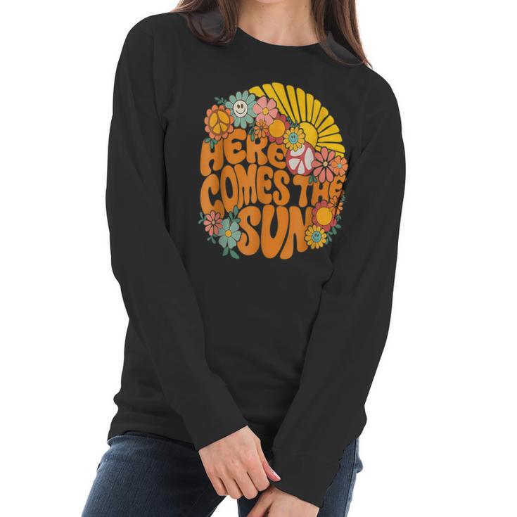 Retro Here Comes The Sun Floral Summer Family Vavation 2022  Men Women T-Shirt Graphic Print Casual Unisex Tee Women Long Sleeve Tshirt