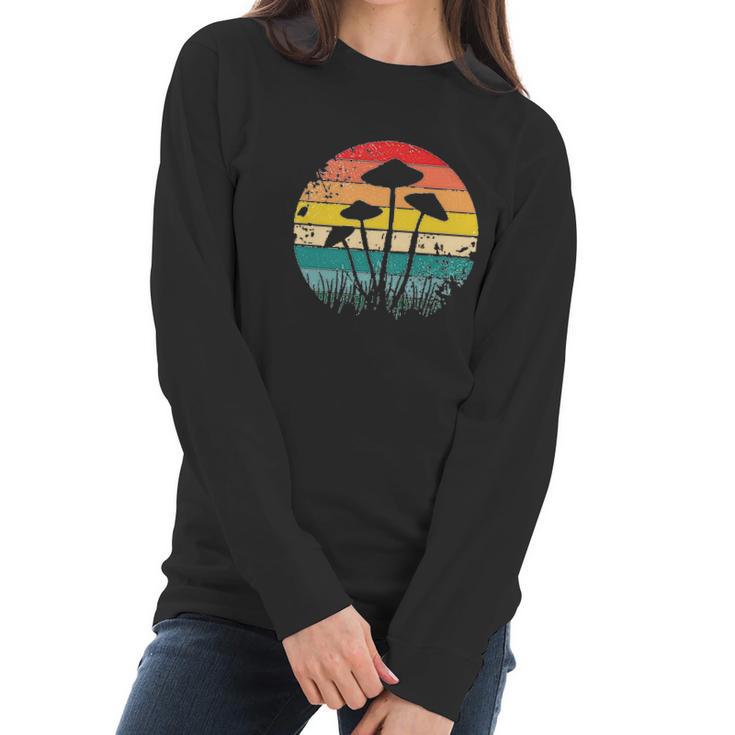 Retro Psychedelic Mushroom  For Womens Graphic Women Long Sleeve Tshirt