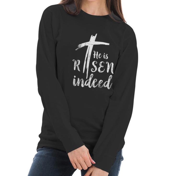 He Is Risen Hallelujah Easter Religious Christian Women Long Sleeve Tshirt