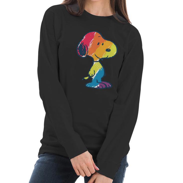 Shirt Rainbow Snoopy Women Long Sleeve Tshirt