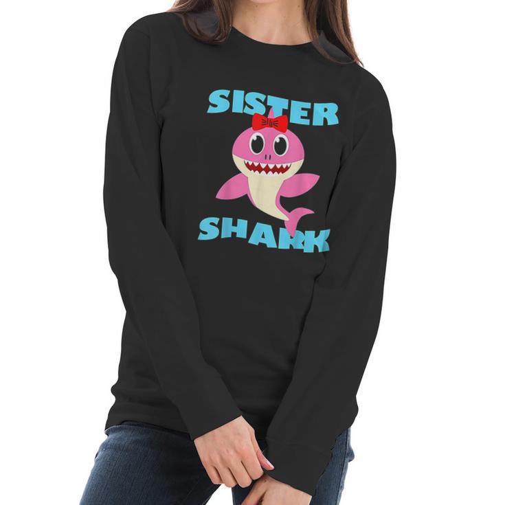 Sister Shark Baby Shark Birthday Women Long Sleeve Tshirt