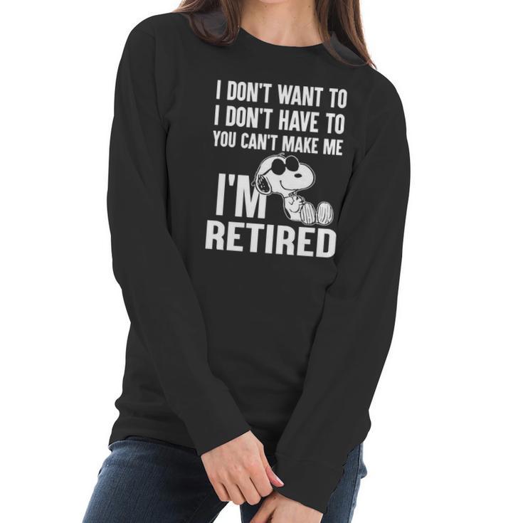 Snoopy Im Retired Women Long Sleeve Tshirt