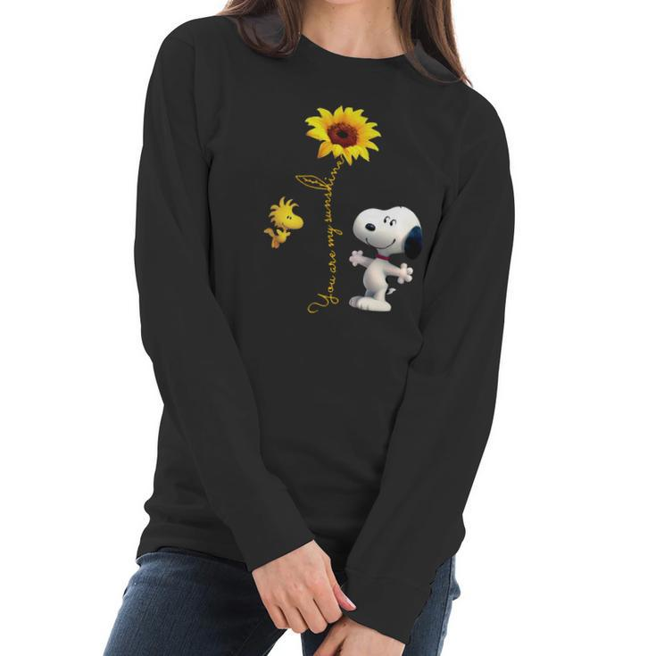 Snoopy And Woodstock You Are My Sunshine Sunflower Women Long Sleeve Tshirt