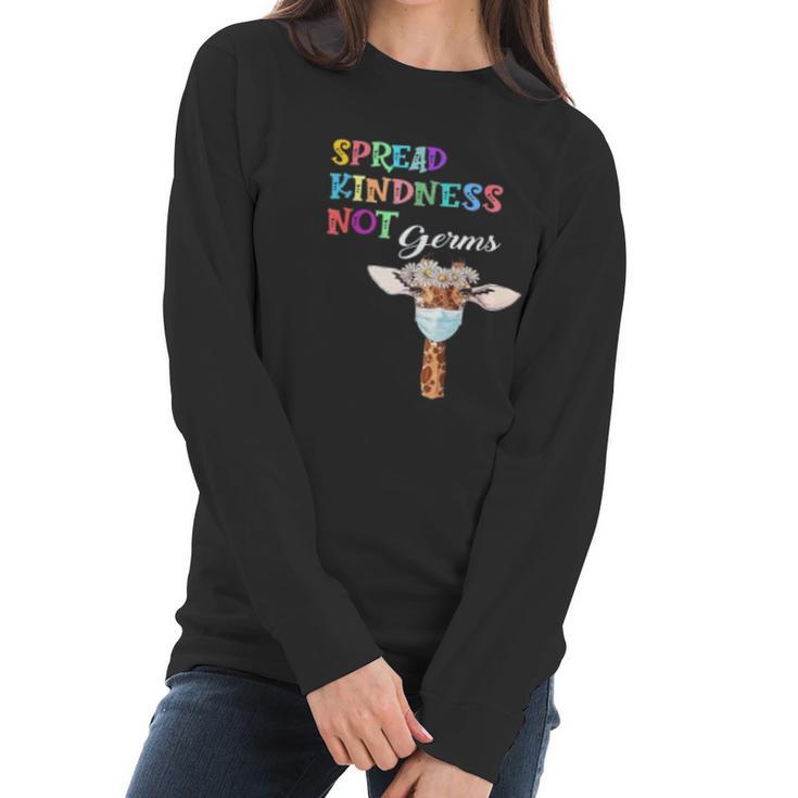 Spread Kindness Not Germs Funny Cute Giraffe Lover Social Distancing Women Long Sleeve Tshirt