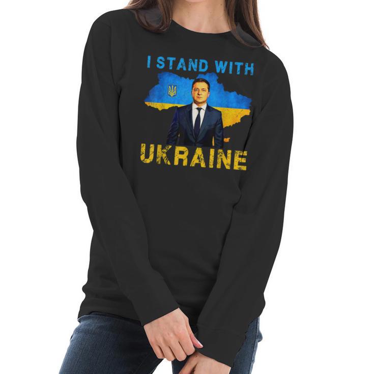 I Stand With Ukraine  Volodymyr Zelensky Ukrainian Flag  Men Women T-Shirt Graphic Print Casual Unisex Tee Women Long Sleeve Tshirt