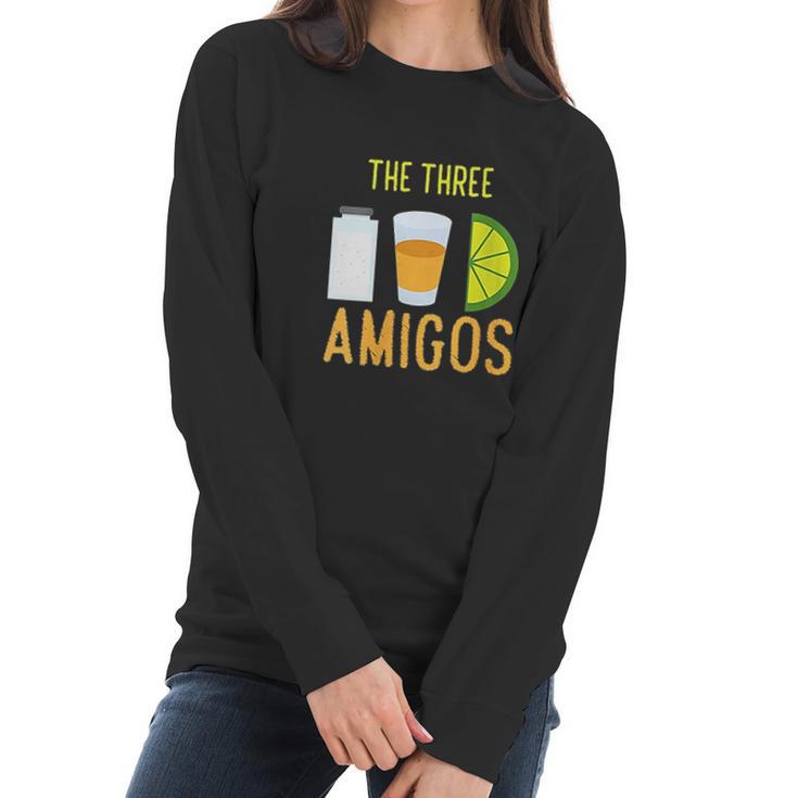 The Three Amigos Art Cool How To Drink Tequila Art Gift Women Long Sleeve Tshirt