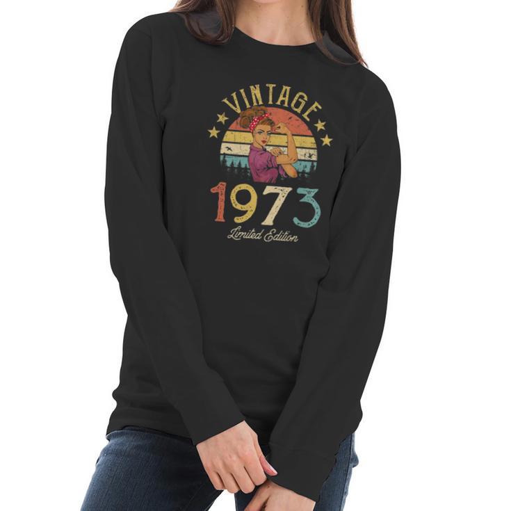 Vintage 1973 Made In 1973 49Th Birthday Women 49 Years Old Women Long Sleeve Tshirt