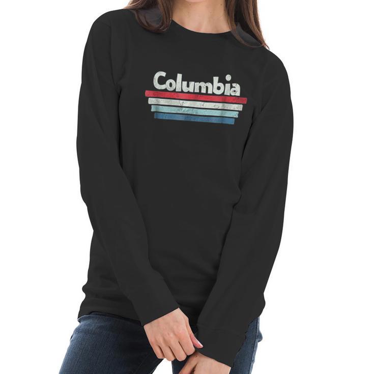 Vintage Retro 70S 80S Columbia Missouri Women Long Sleeve Tshirt