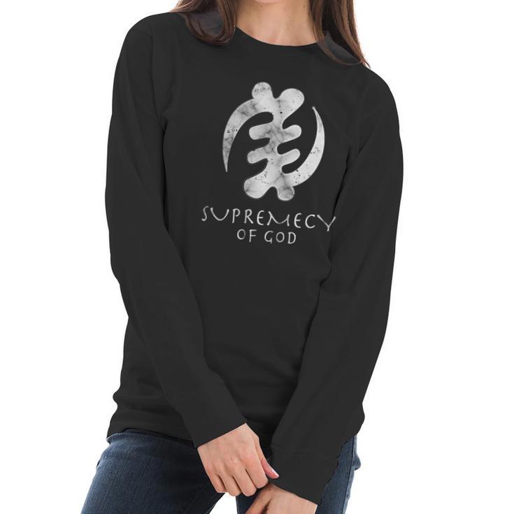 West Africa Adinkra Gye Nyame Aka Supremecy Of God Women Long Sleeve Tshirt