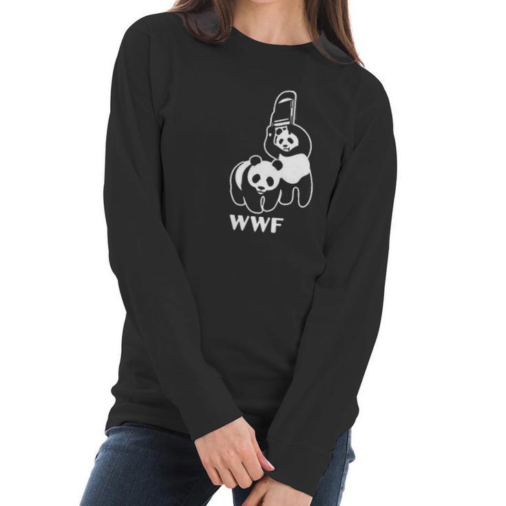 Wwf Funny Panda Bear Mma Wrestling Women Long Sleeve Tshirt