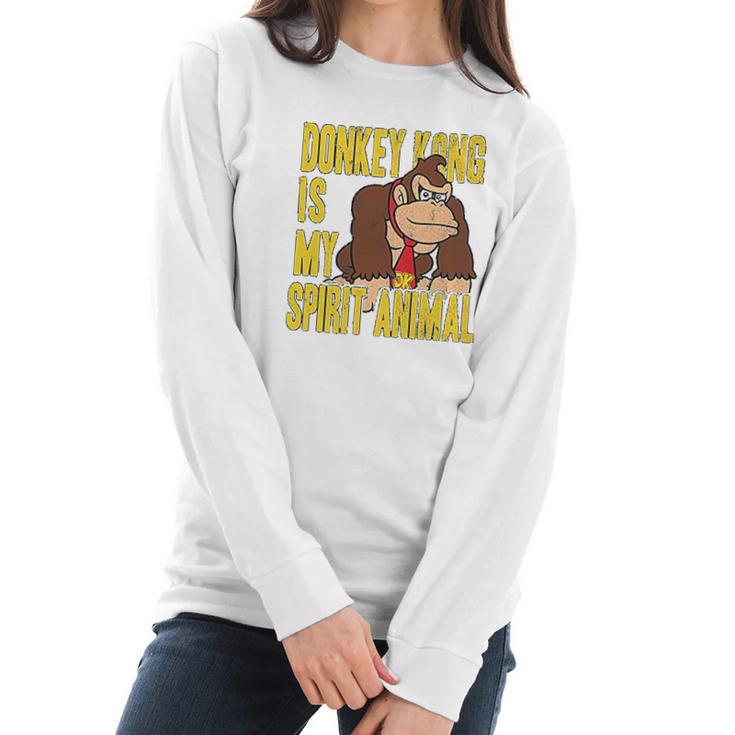 Donkey Kong Is My Spirit Animal Women Long Sleeve Tshirt