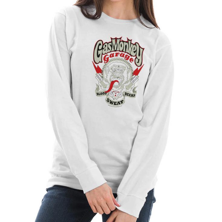 Gas Monkey Garage Blood Sweat Beers Women Long Sleeve Tshirt