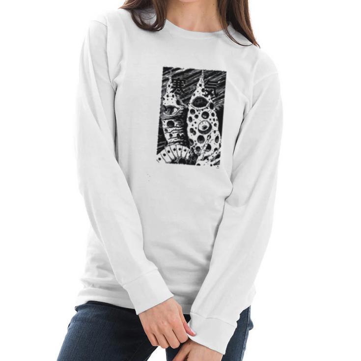 Junji Ito Holey Eyeball Plants Women Long Sleeve Tshirt