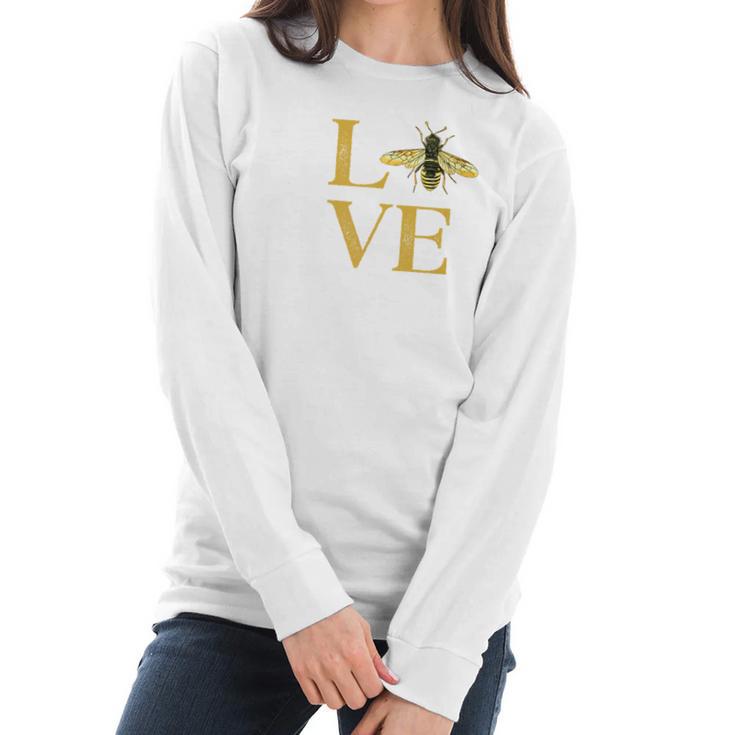 Love Bees Beekeeper Gift Cute Honey Bee Women Long Sleeve Tshirt