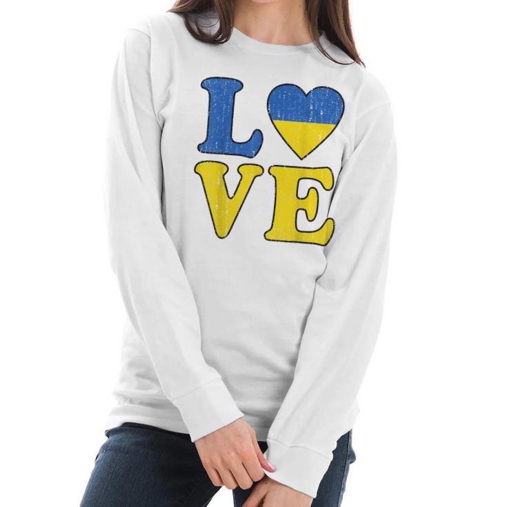 Love Support Ukraine I Stand With Ukraine Ukrainian Flag Men Women T-Shirt Graphic Print Casual Unisex Tee Women Long Sleeve Tshirt