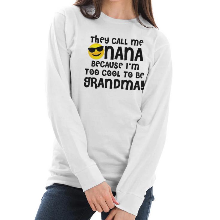 Mothers Day  For Cool Nana Grandma Emoji  Shades Women Long Sleeve Tshirt