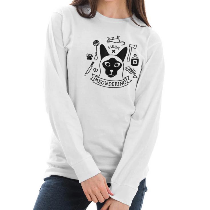 Murderino Meowderino Cat Lady Women Long Sleeve Tshirt