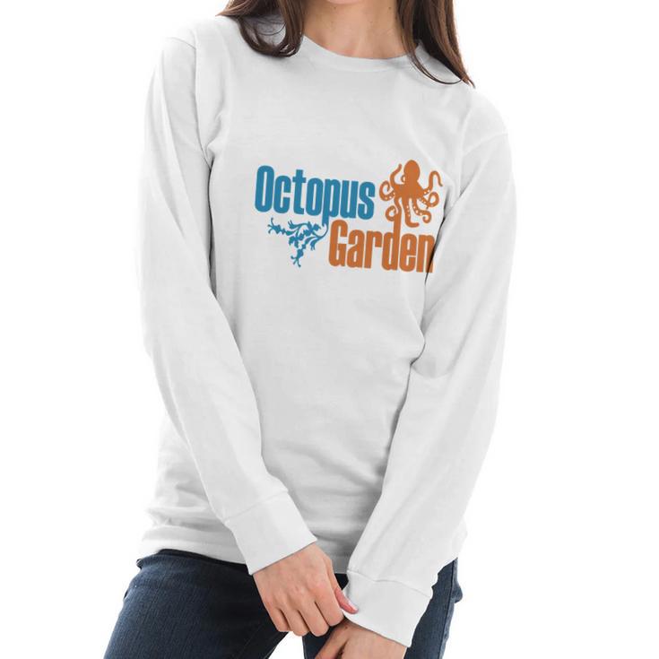 Navy Octopus Garden Womens S Women Long Sleeve Tshirt