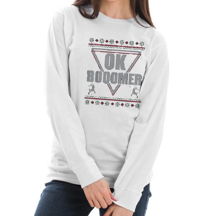 Ok Boomer Christmas Vibe Women Long Sleeve Tshirt