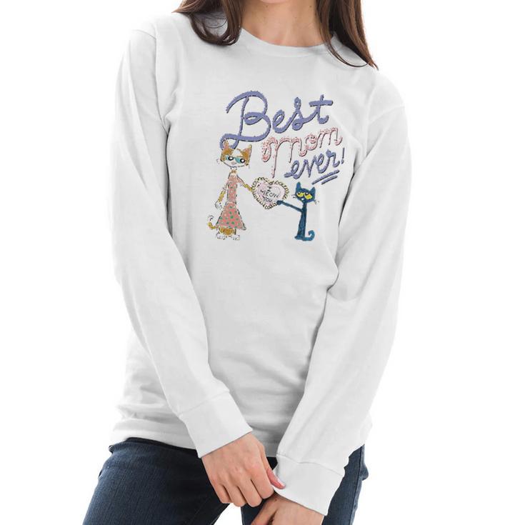 Pete The Cat Best Mom Ever Women Long Sleeve Tshirt