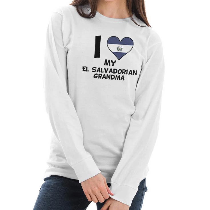 Really Awesome I Heart My El Salvadorian Grandma El Salvador Flag Baby Women Long Sleeve Tshirt