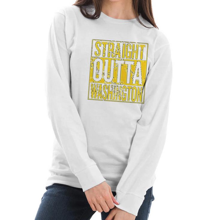 Straight Outta Arizona Hometown Pride Fantasy Football Fan Womens Sports Junior Women Long Sleeve Tshirt