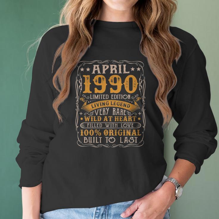 31St Birthday Decoration April 1990 Men Women 31 Years Old Women Long Sleeve Tshirt