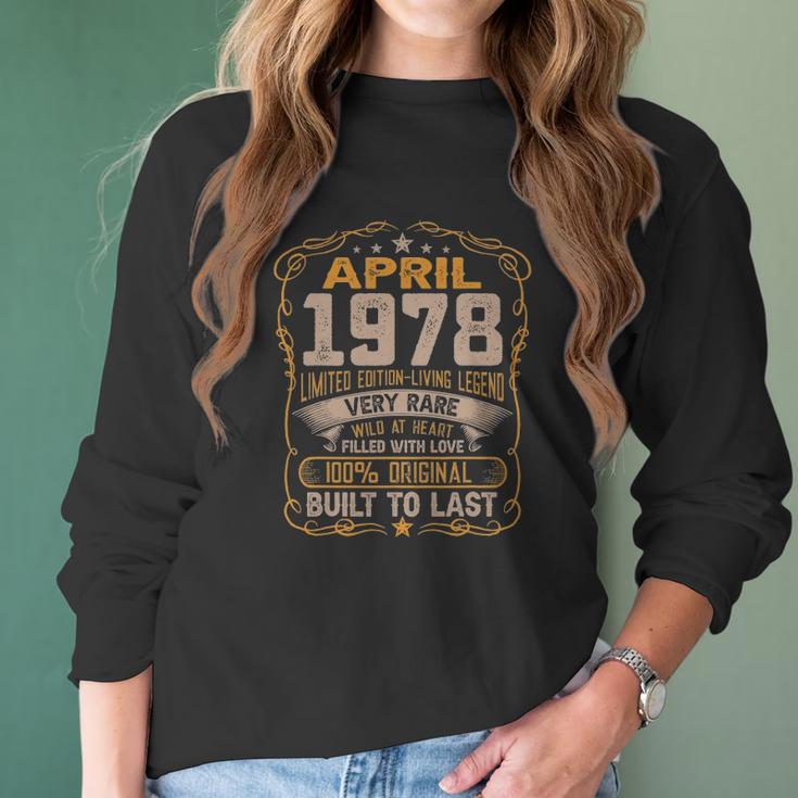 44Th Birthday Decoration April 1978 Men Women 44 Years Old Women Long Sleeve Tshirt