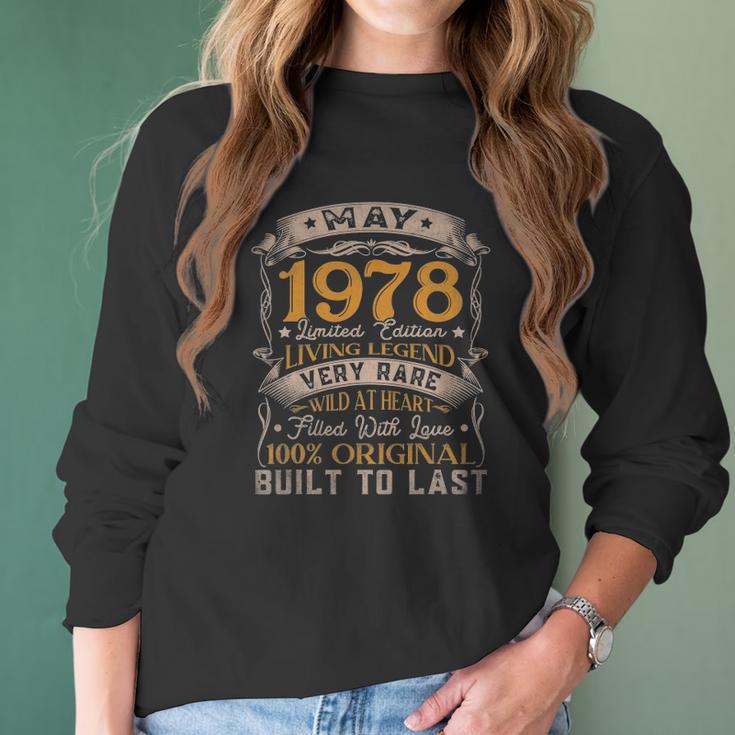 44Th Birthday Decorations May 1978 Men Women 44 Years Old Women Long Sleeve Tshirt