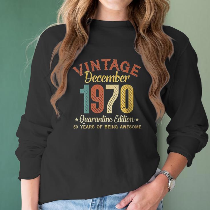 50 Years Old Gifts 50Th Birthday Gift Vintage December 1970 Women Long Sleeve Tshirt