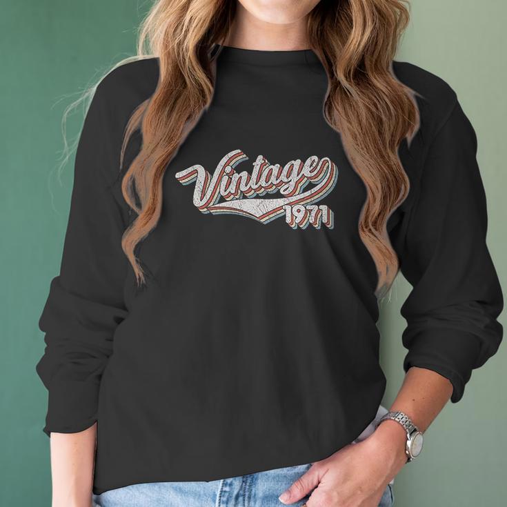 50Th Birthday Gift Vintage 1971 Retro Birthday Women Long Sleeve Tshirt