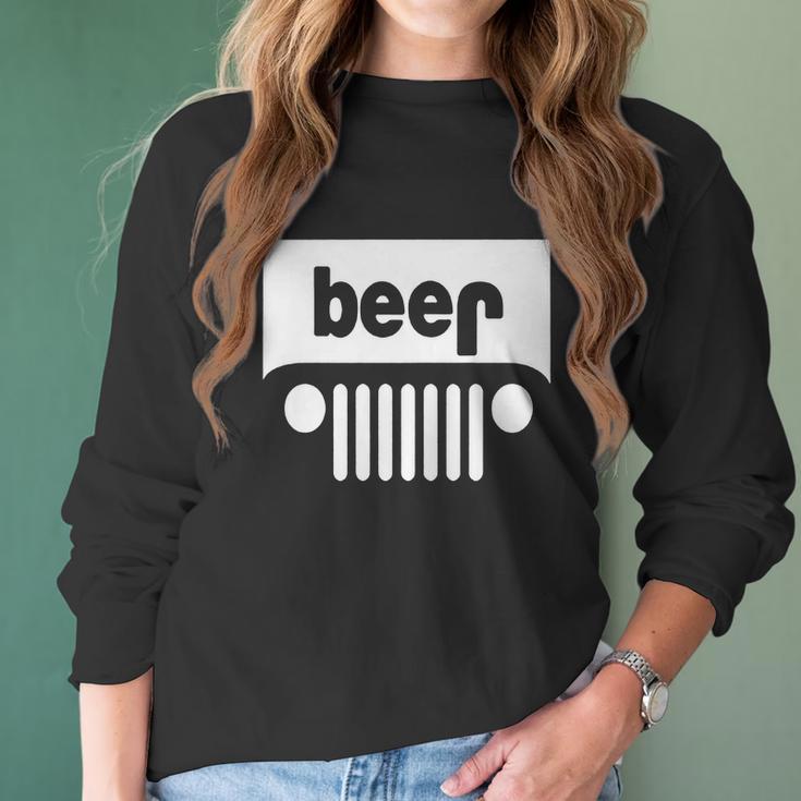 Adult Beer Jeep Funny Drinking - Drinking Beer T-Shirt Women Long Sleeve Tshirt