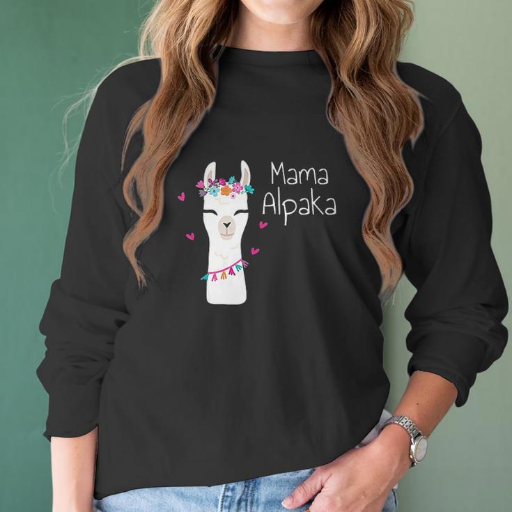 Alpaca Mama Funny Cute Mom Gift Women Long Sleeve Tshirt