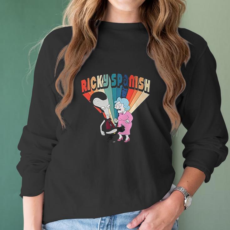 American Dad Ricky Spanish Kicking Old Lady Women Long Sleeve Tshirt