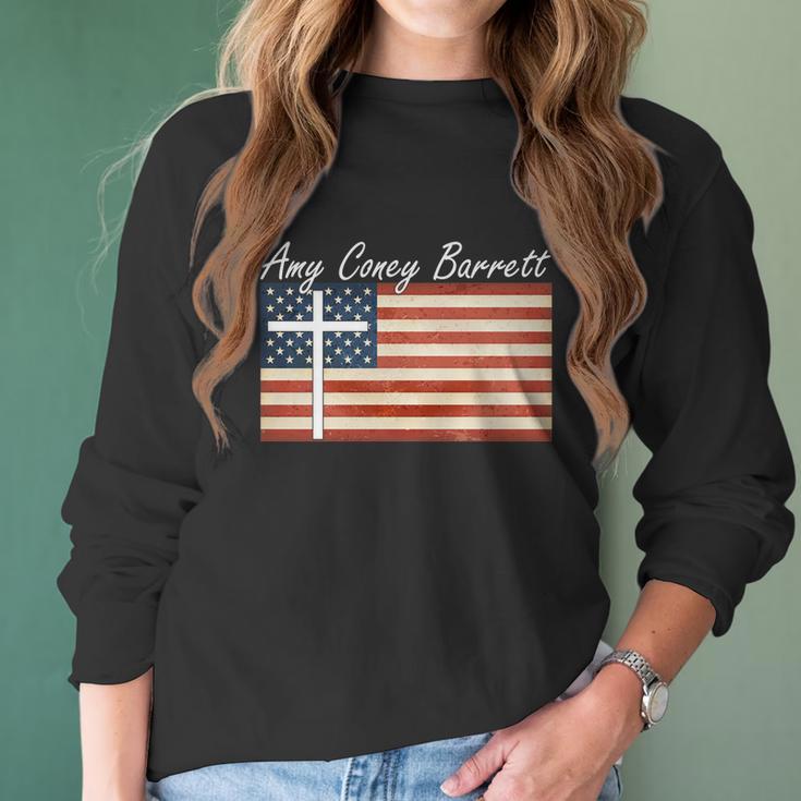 Amy Coney Barrett Christian Vintage Us Flag Women Long Sleeve Tshirt