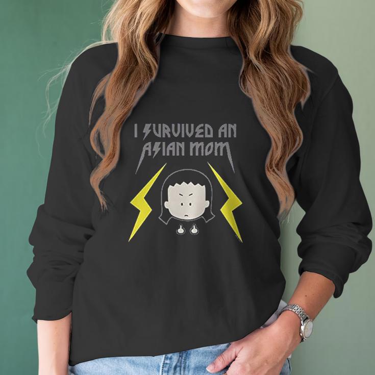 Angry Little Asian Girl I Survived An Asian Mom Women Long Sleeve Tshirt