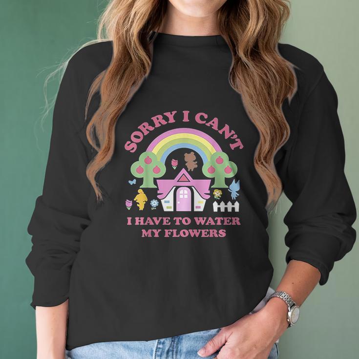 Animal Crossing Sorry I Cant I Have To Water My Flowers Women Long Sleeve Tshirt