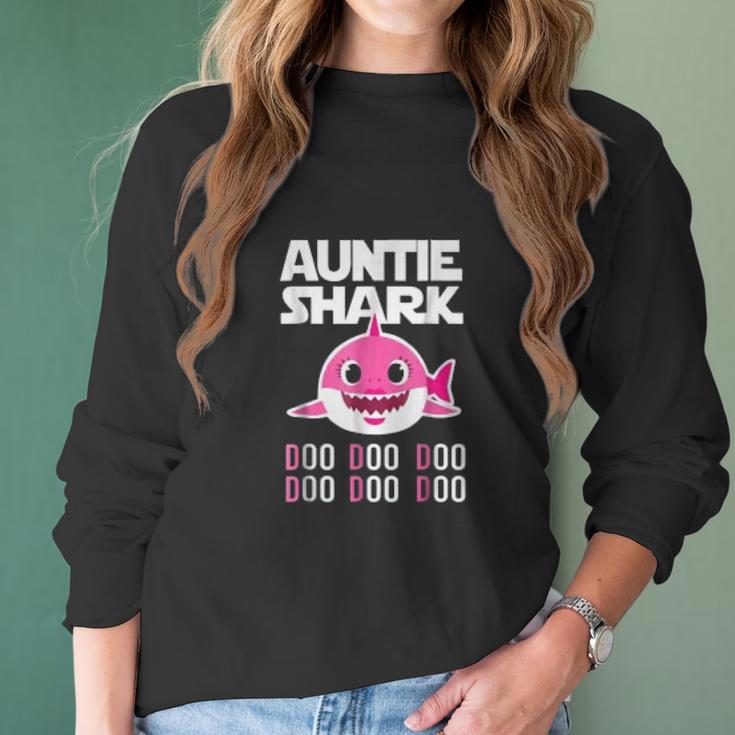 Auntie Shark Doo Doo Doo Baby Shark Women Long Sleeve Tshirt