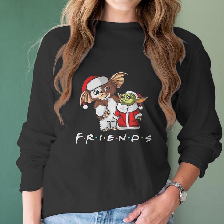 Baby Yoda And Baby Gizmo Santa Friends Christmas Women Long Sleeve Tshirt